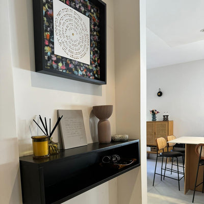 Eli Studio painted Judaica artwork displayed in a modern home