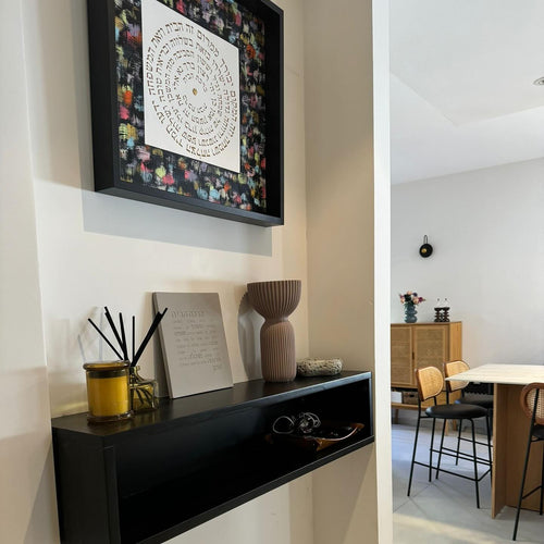 Eli Studio painted Judaica artwork displayed in a modern home